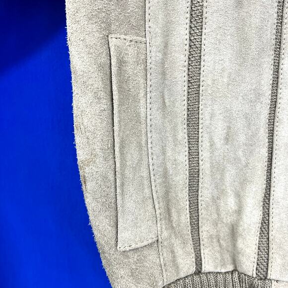 VINTAGE•NWT |•VAN CORT•| Retro Suede + Knit Collared Tan Jacket Size M - Picture 4 of 11